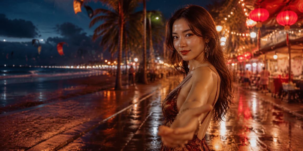 Người dùng kiểm tra điểm VIP tại chợ đêm Mũi Né qua điện thoại di động